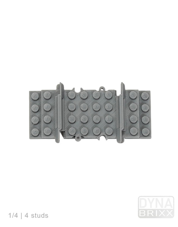 Ballastiertes gerades viertel Gleis 4 Noppen | L-Gauge | Dynabrixx