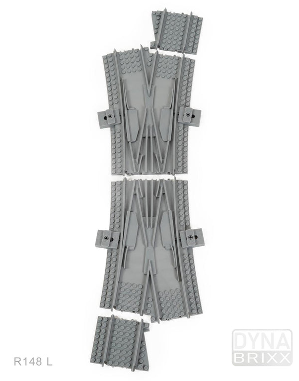 Ballastierte Doppelkreuzungs-Weiche (DKW) Radius R148 links | L-Gauge | Dynabrixx
