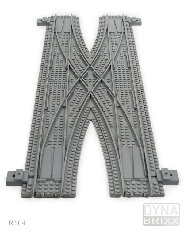 Ballastierte Hosenträger-Kreuzung Radius R104 | L-Gauge | Dynabrixx