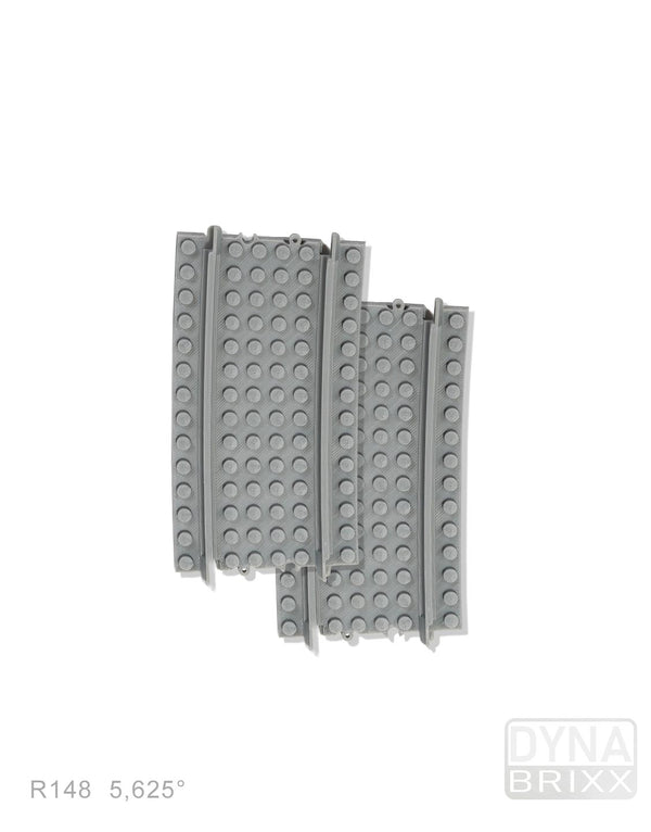 Dynabrixx curved track R148 2x 5.625° for l-gauge model trains with semi-ballast