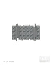 Semi-Ballastiertes gerades viertel Gleis 4 Noppen | L-Gauge | Dynabrixx