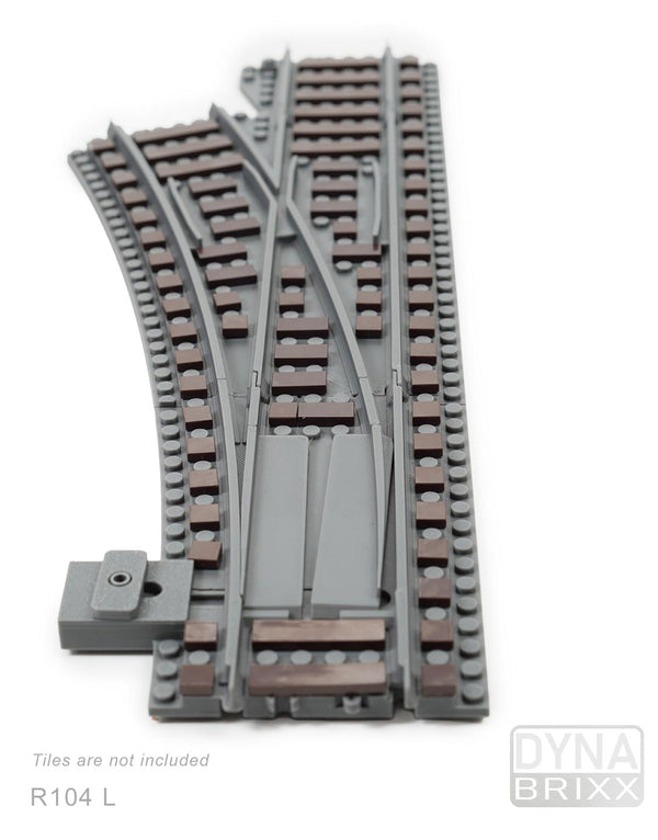 Ballastierte Weiche Radius R104 links | L-Gauge | Dynabrixx