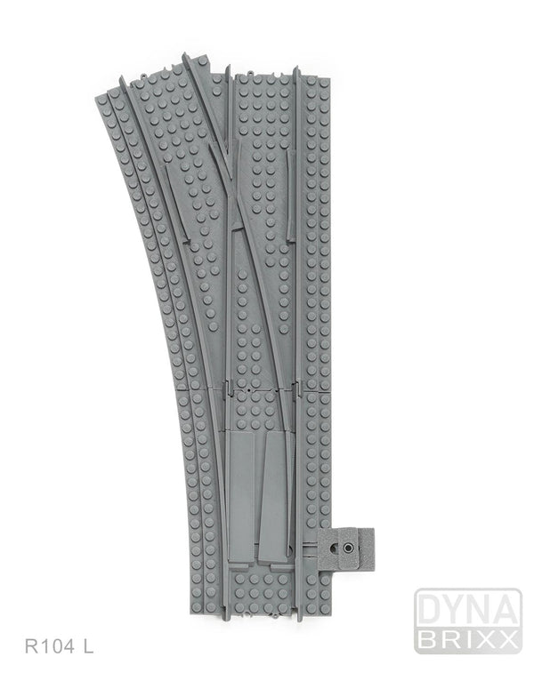 Ballastierte Weiche Radius R104 links | L-Gauge | Dynabrixx