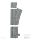 Ballastierte Weiche Radius R104 rechts | L-Gauge | Dynabrixx