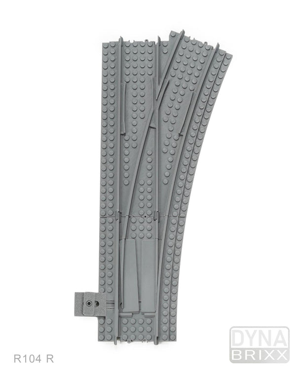 Ballastierte Weiche Radius R104 rechts | L-Gauge | Dynabrixx