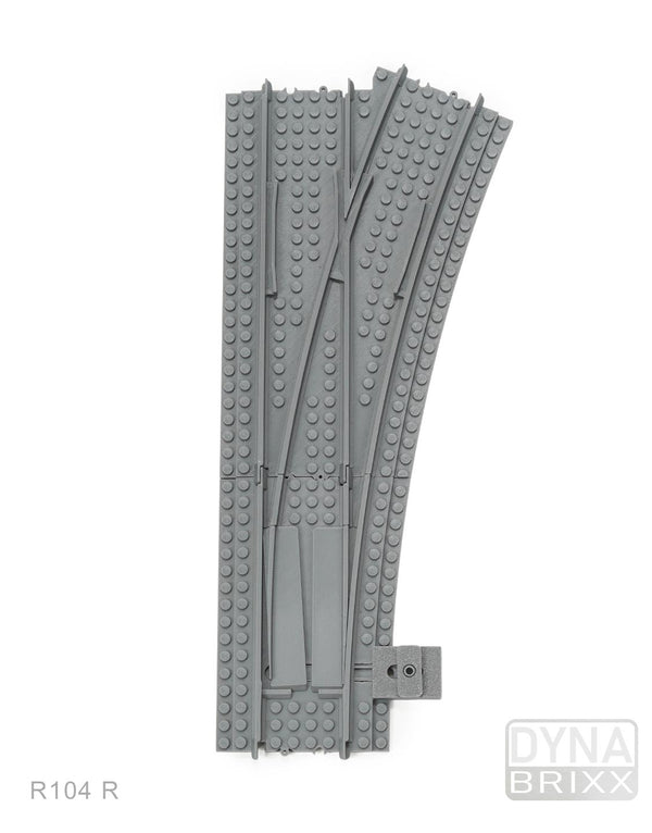 Ballastierte Weiche Radius R104 rechts | L-Gauge | Dynabrixx