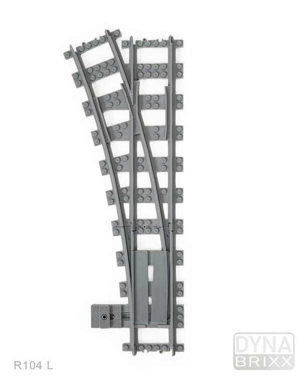dynabrixx klemmbaustein weiche links r104 l-gauge