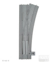 Ballastierte schlanke Weiche Radius R148 rechts | L-Gauge | Dynabrixx