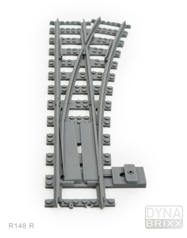 Schlanke Weiche Radius R148 rechts | L-Gauge | Dynabrixx