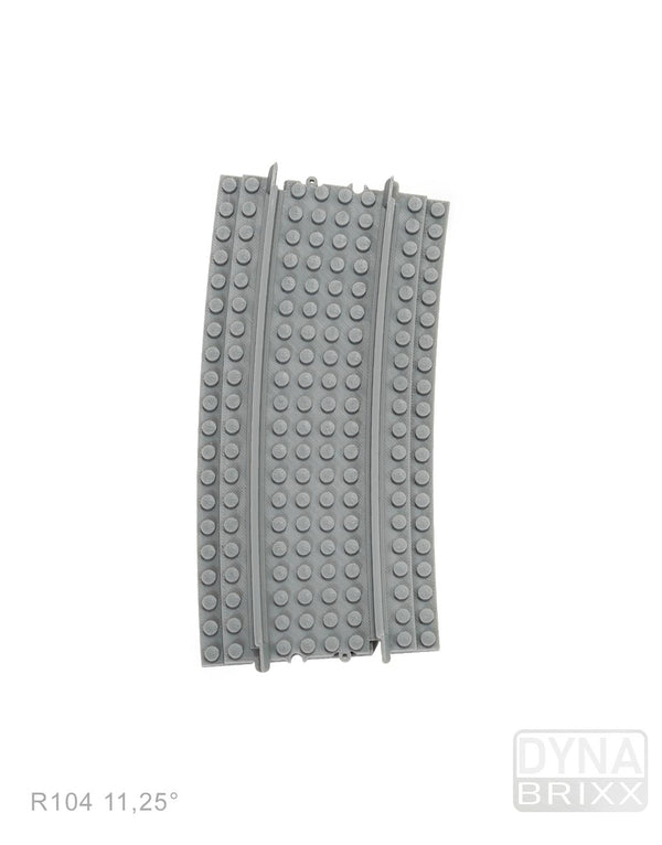 Ballastiertes gebogenes Gleis R104 1/32 (11,25°) | L-Gauge | Dynabrixx