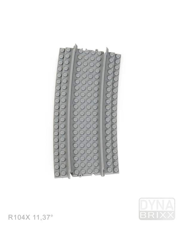 Ballastiertes gebogenes Gleis R104X (11,37°) | L-Gauge | Dynabrixx