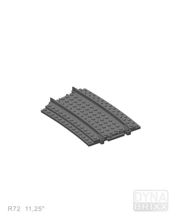 Dynabrixx ballastierte Kurve R72 11,25° für Klemmbaustein-Modelleisenbahnen