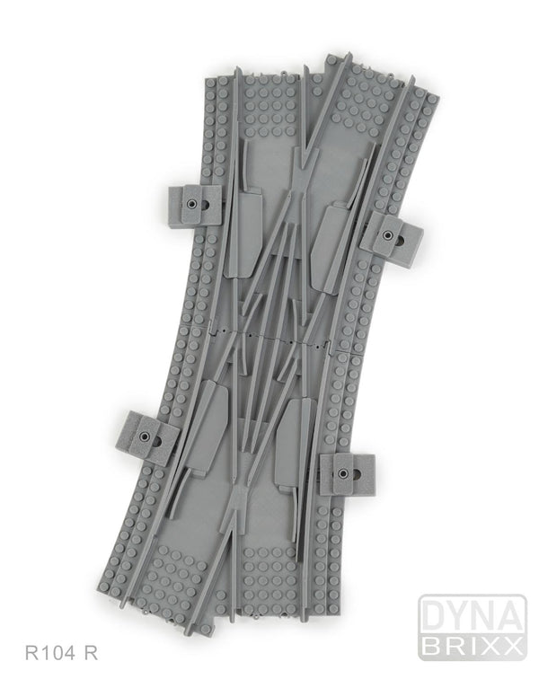 Ballastierte Doppelkreuzungs-Weiche (DKW) Radius R104 rechts | L-Gauge | Dynabrixx