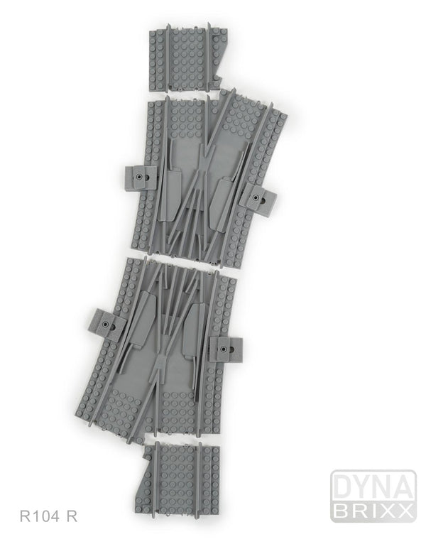 Ballastierte Doppelkreuzungs-Weiche (DKW) Radius R104 rechts | L-Gauge | Dynabrixx