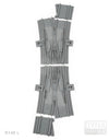 Ballastierte Doppelkreuzungs-Weiche (DKW) Radius R148 links | L-Gauge | Dynabrixx