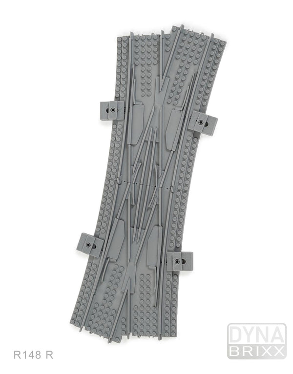 Ballastierte Doppelkreuzungs-Weiche (DKW) Radius R148 rechts | L-Gauge | Dynabrixx