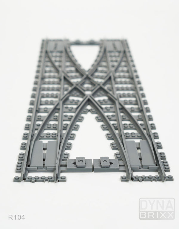 Dynabrixx Hosenträger-Kreuzung R104 für Klemmbaustein-Modelleisenbahnen