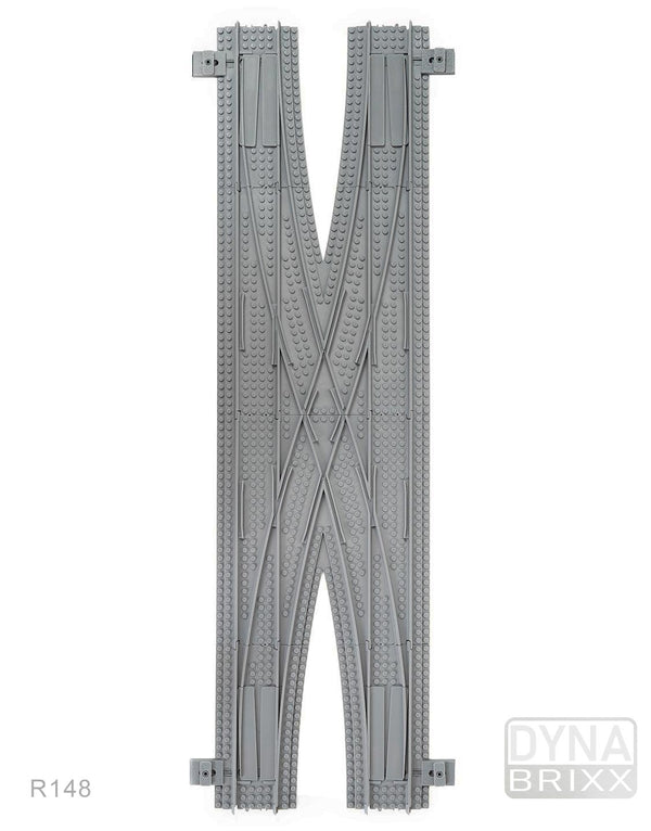 Ballastierte Hosenträger-Kreuzung Radius R148 | L-Gauge | Dynabrixx
