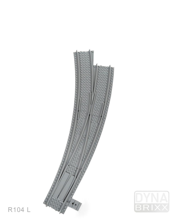 Semi-ballastierte Bogenweiche Radius R104 links | L-Gauge | Dynabrixx