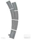 Ballastierte Bogenweiche Radius R104 links | L-Gauge | Dynabrixx