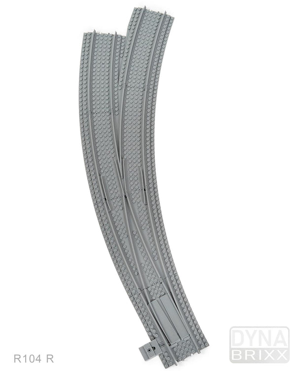 Ballastierte Bogenweiche Radius R104 rechts | L-Gauge | Dynabrixx