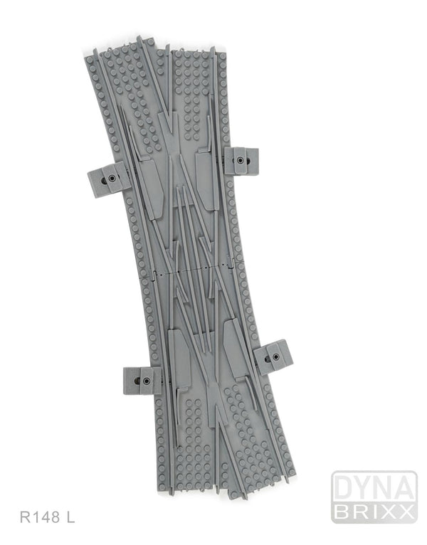 Semi-ballastierte Doppelkreuzungs-Weiche (DKW) Radius R148 links | L-Gauge | Dynabrixx