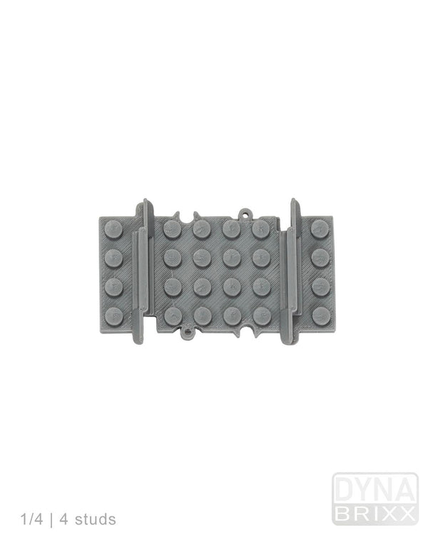 Semi-Ballastiertes gerades viertel Gleis 4 Noppen | L-Gauge | Dynabrixx