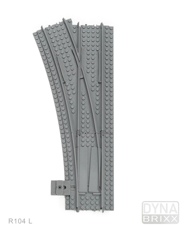 Ballastierte Weiche Radius R104 links | L-Gauge | Dynabrixx
