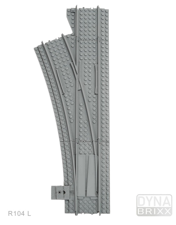 Ballastierte Weiche Radius R104 links | L-Gauge | Dynabrixx