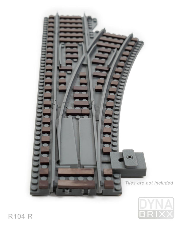 Ballastierte Weiche Radius R104 rechts | L-Gauge | Dynabrixx