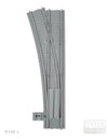 Dynabrixx L-Gauge R148 schlanke Weiche links mit Semi-Ballastierung Schalter innen
