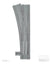 Dynabrixx L-Gauge R148 schlanke Weiche links mit Semi-Ballastierung Schalter innen