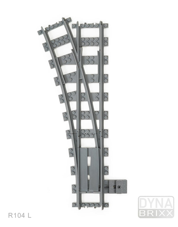 dynabrixx klemmbaustein weiche links r104 l-gauge