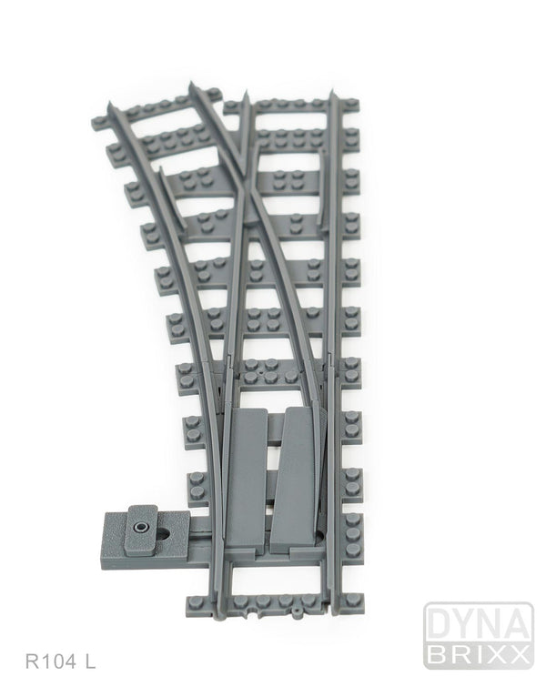 dynabrixx klemmbaustein weiche links r104 l-gauge
