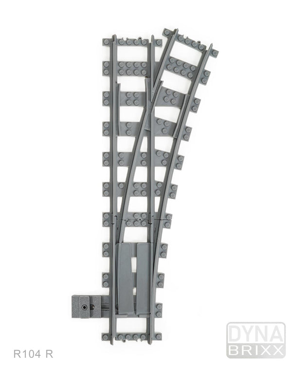 dynabrixx klemmbaustein weiche rechts r104 l-gauge