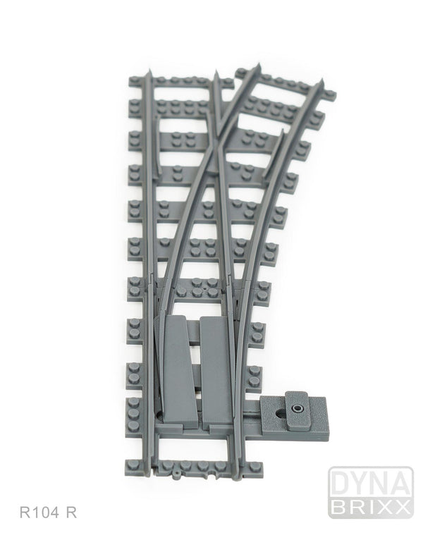 dynabrixx klemmbaustein weiche rechts r104 l-gauge