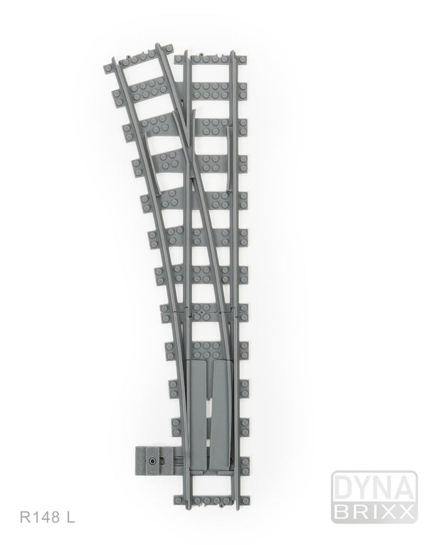 Schlanke Weiche Radius R148 links | L-Gauge | Dynabrixx