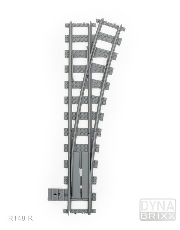Schlanke Weiche Radius R148 rechts | L-Gauge | Dynabrixx